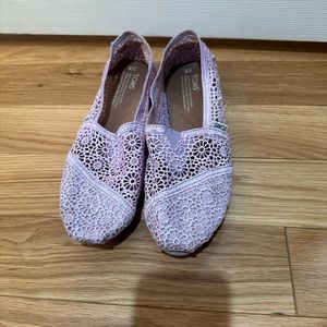 Lavender crochet Toms slip on shoes boho